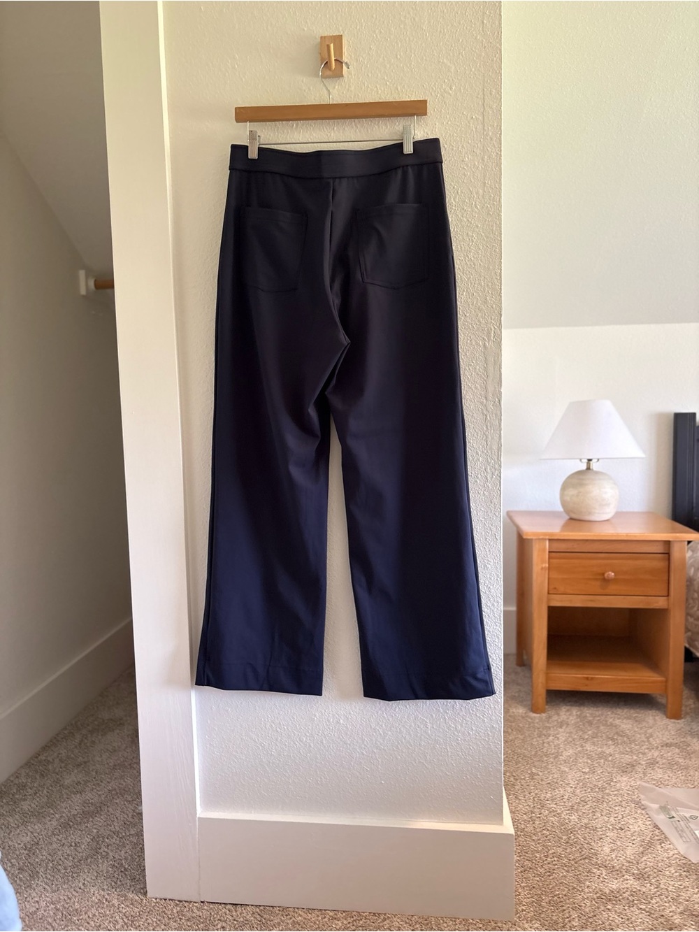 HALARA Navy High-Waist Wide-Leg Pants with Front Patch Pockets - Picture 6 of 6